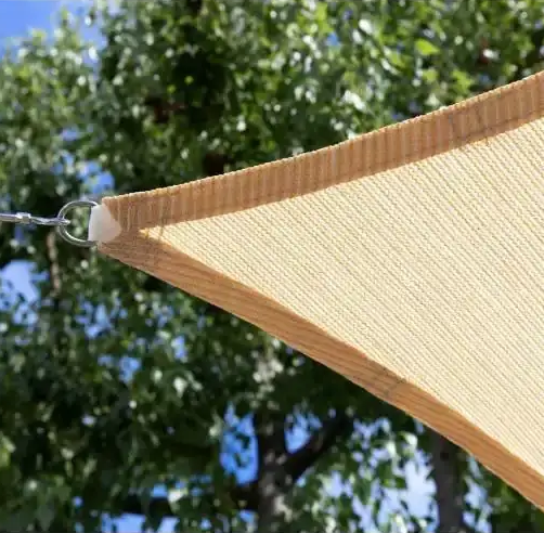 Тент навіс затіняючий трикутний 5х5х5м Сітка (Молочний) Вінниця - фото 7