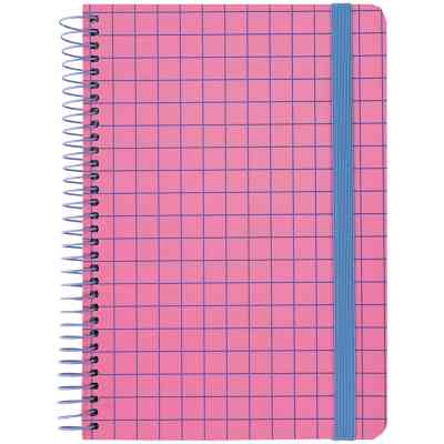 Блокнот Axent на спіралі А5 120 аркушів, клітинка, тверда обкладинка, рожевий (8460-2-A) Вінниця