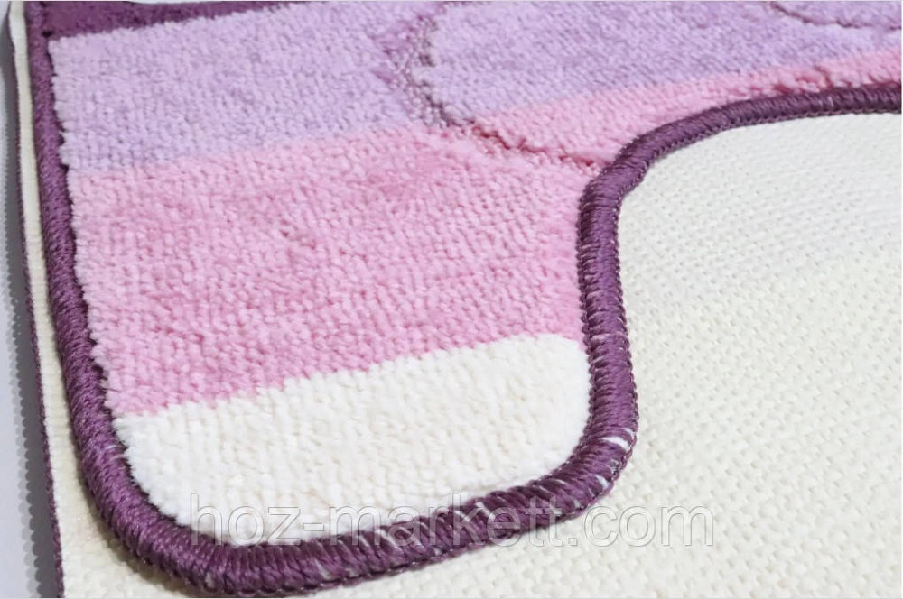 Килимки для ванної та туалету 100 х 60 см рожево - бузкові об'єднані Туреччина Харків - фото 6
