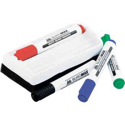 Набор маркеров Buromax JOBMAX Board, SET*4шт+губка (BM.8800-84) Винница