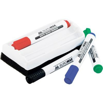 Набор маркеров Buromax JOBMAX Board, SET*4шт+губка (BM.8800-84) Винница - изображение 2