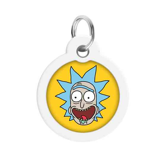 Адресник для собак і котів металевий WAUDOG Smart ID з QR-паспортом, малюнок "Рік і Морті 3", круг, Д 30 Вінниця