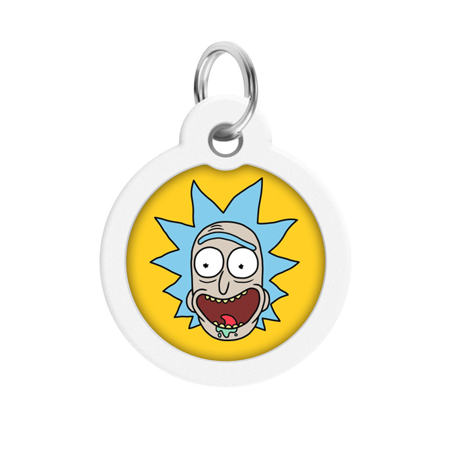 Адресник для собак і котів металевий WAUDOG Smart ID з QR-паспортом, малюнок "Рік і Морті 3", круг, Д 30 Вінниця - фото 2