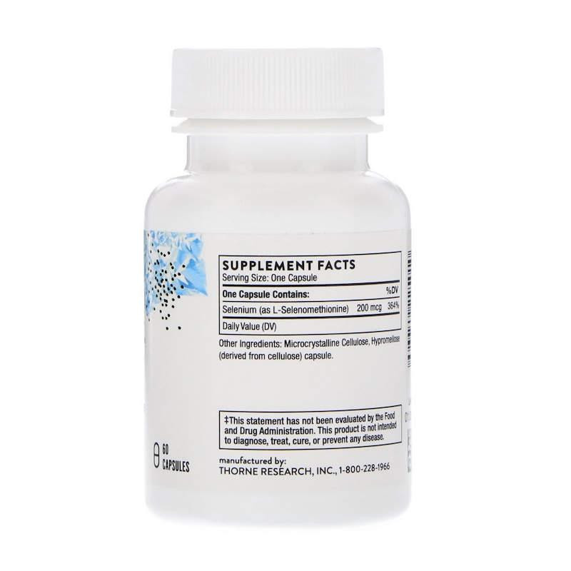 Селен (селенометионин) Thorne Selenium 200 мкг 60 капс Киев - изображение 2