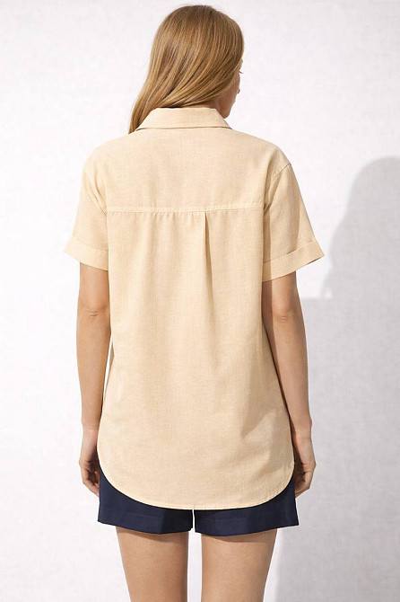 Рубашка женская Mix Ray 3950 наложен карман короткий рукав оверсайз бежевая, бежевый, M Киев - изображение 20