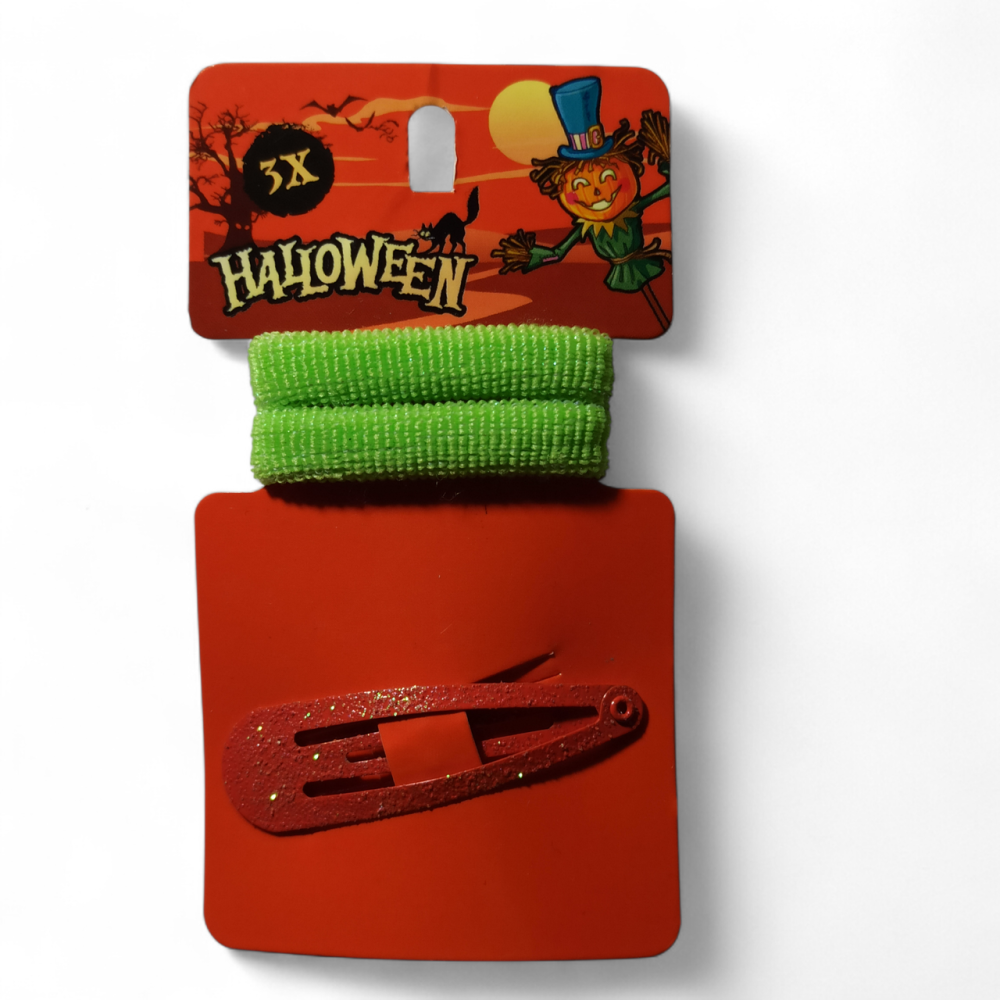 Набор 1 шпилька блестящая и 2 резинки для волос на Хэллоуин салатовый Киев - изображение 3