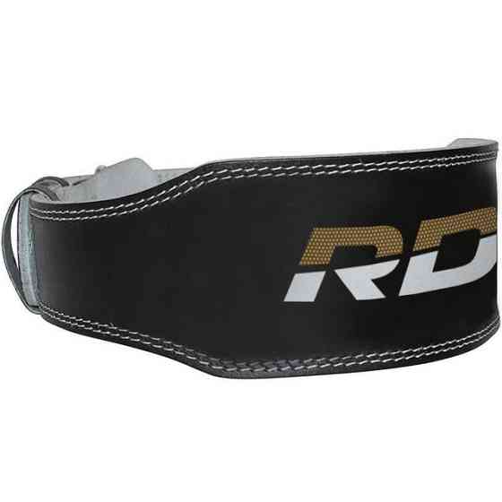 Пояс для важкої атлетики RDX 4 шкіряний Black Gold L Кам'янське