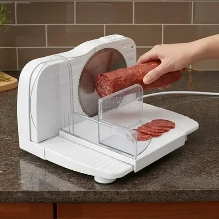 Слайсер електричний SK-23001 для тонкої та рівномірної нарізки продуктів, нержавіюче лезо 17 см, 150 Вт Одеса - фото 2