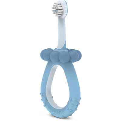 Детская зубная щетка Suavinex STAGE 1 з масажером від 0 до 2 років, синя (403012) Винница