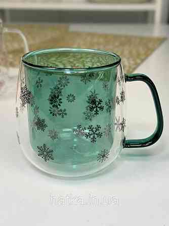 Кухоль чашка подвійне скло Olens "Зимове небо" 350 мл Ручне миття 102-1175 Київ