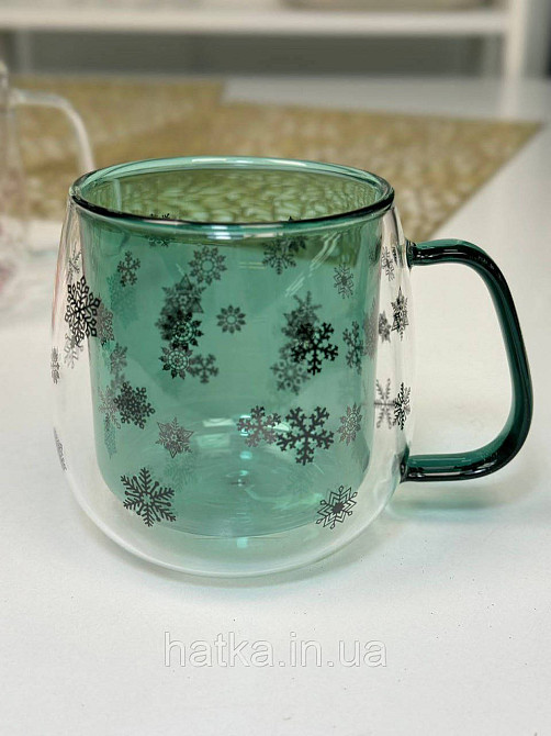 Кухоль чашка подвійне скло Olens "Зимове небо" 350 мл Ручне миття 102-1175 Київ - фото 4