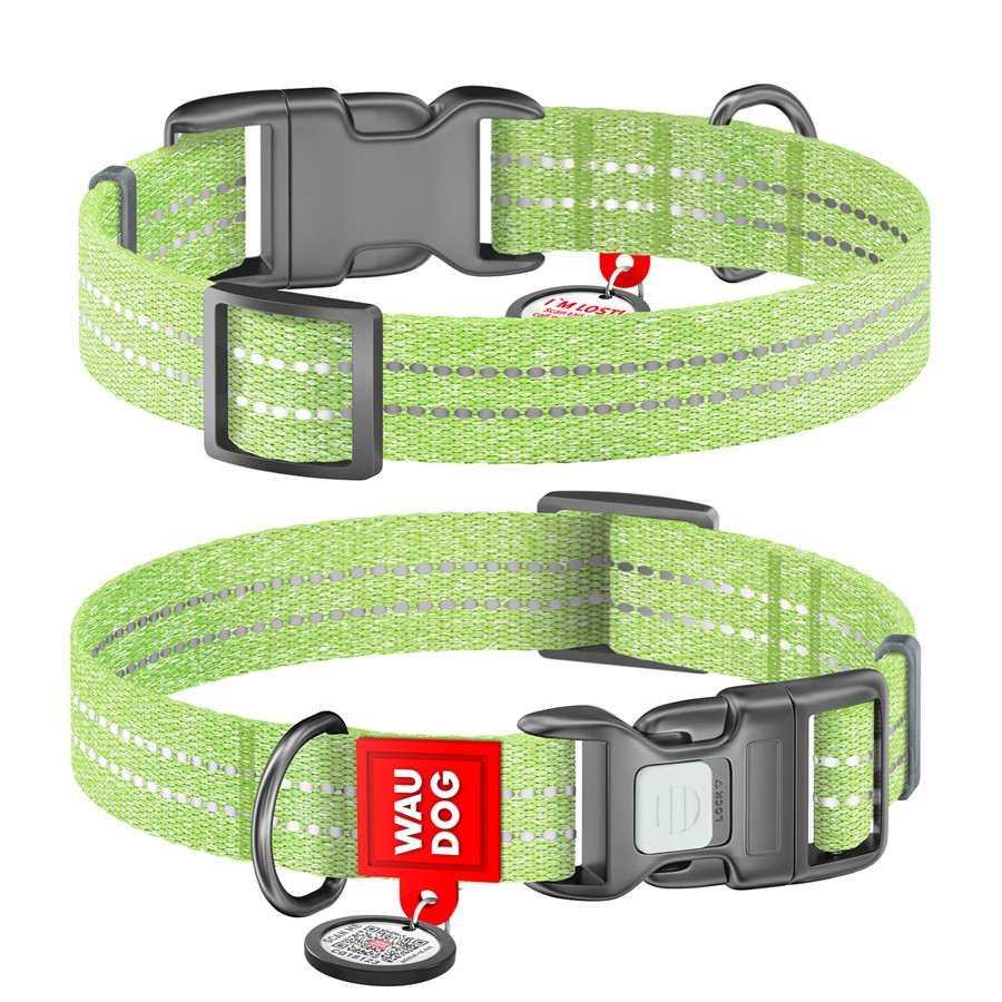 Нашийник WAUDOG Re-cotton з QR паспортом, відновлена бавовна, пластикова пряжка (ширина 15 мм, Коломыя - изображение 2