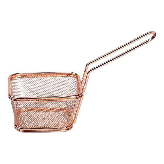 Корзина сервировочная для подачи картофеля фри и снеков 10.5×9×5.5 см Розовое золото HP-19-4-S-R Киев