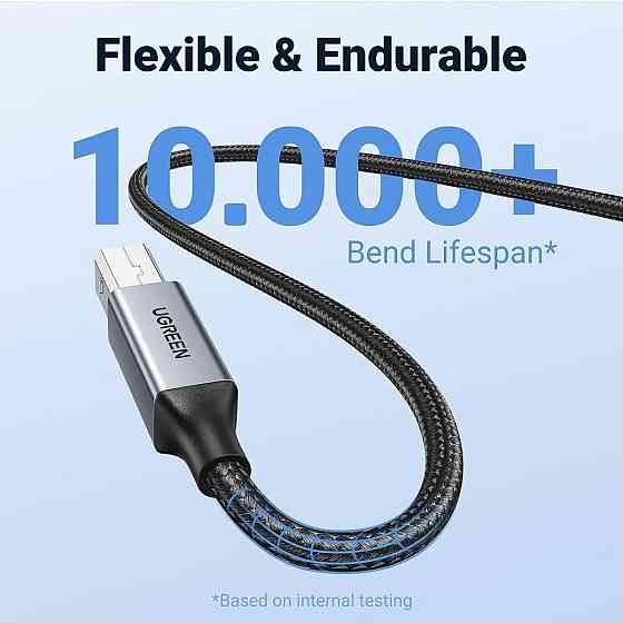 Кабель для принтера USB 2.0 - USB type B Ugreen US369 80801 (Чорний, 1м) Николаев