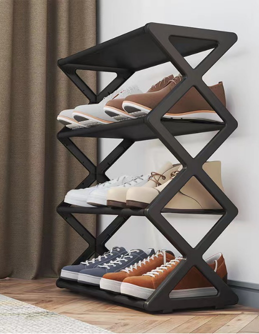 Модульна поличка для взуття, чорний органайзер на 4 полички для прихожої 42х18.5х49.5 см Кам'янець-Подільський - фото 6