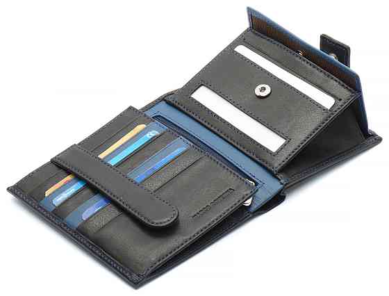 Чорний чоловічий гаманець з фіксацією з натуральної шкіри Marco Coverna MC-1005 A 1221 Київ