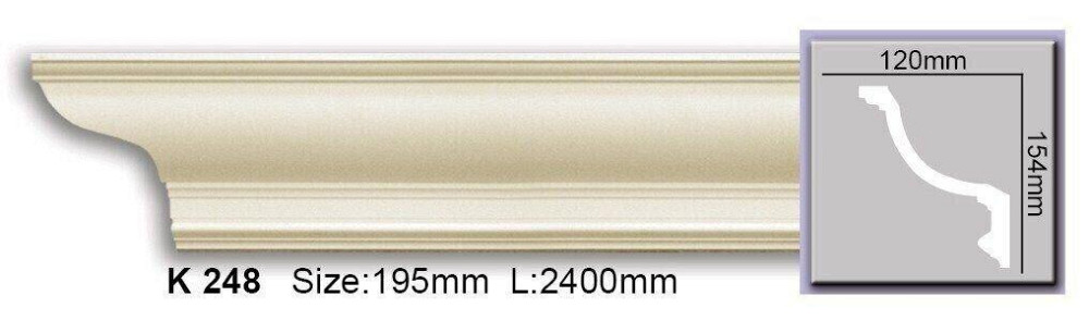 Карниз гладкий поліуретановий Harmony K 248 Дніпро - фото 1