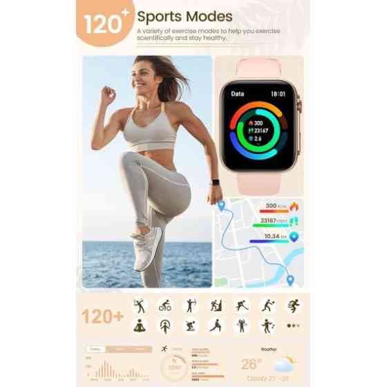 Жіночий розумний смарт годинник Smart Sensation + 2 ремінці (Pink) Вінниця