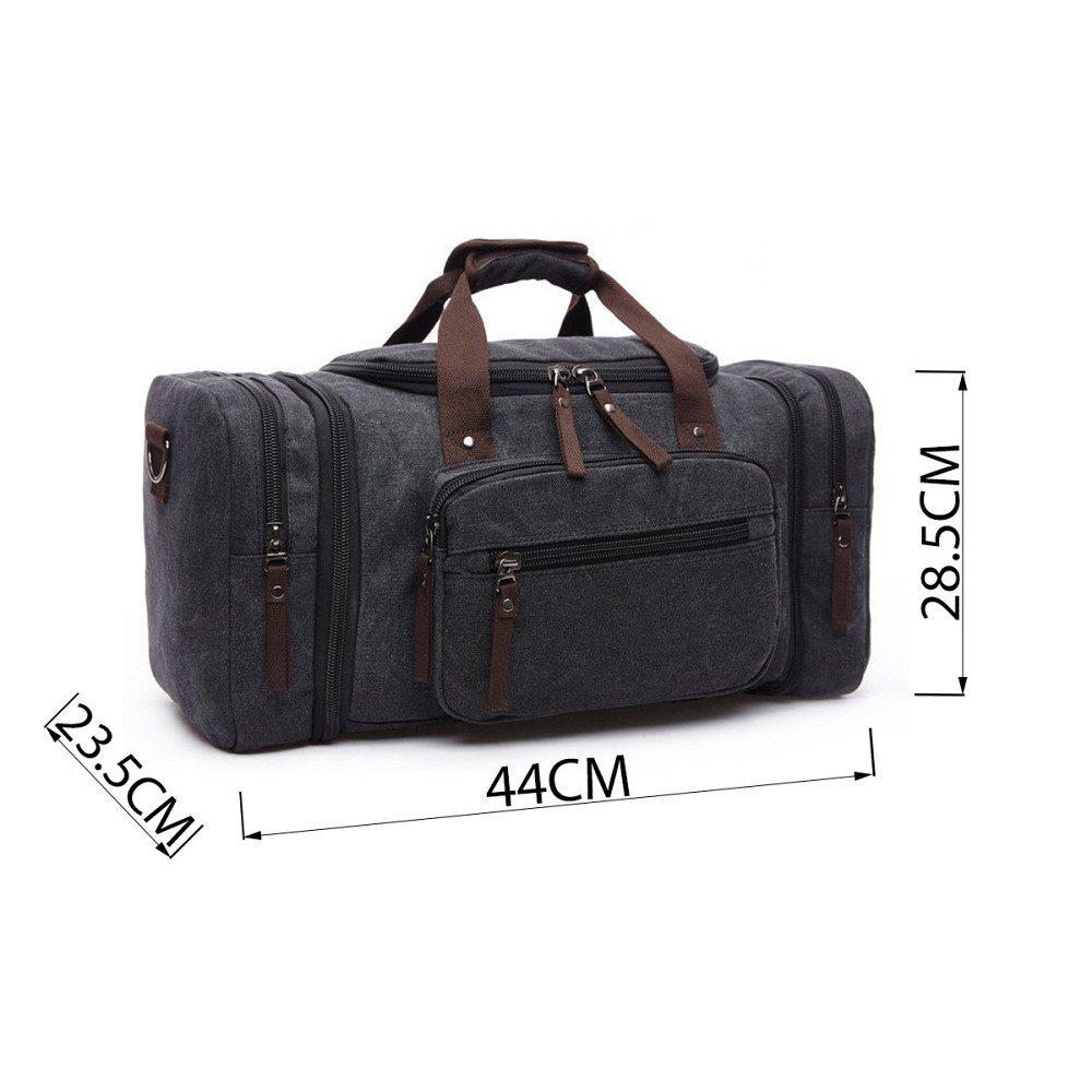 Дорожня сумка текстильна Vintage 20080 Чорна Київ - фото 4