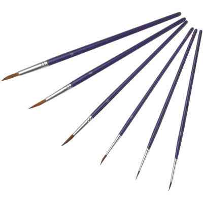 Пензлик для малювання Maxi набір 6 шт ворс поні, круглі (№ 0, 1, 3, 6, 8, 10) коротка ручка (MX60887) Вінниця