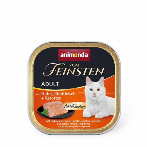 Корм влажный Vom Feinsten Adult with Chicken Beef Carrots для кошек с курицей говядиной и морковью 100 г Киев - изображение 1