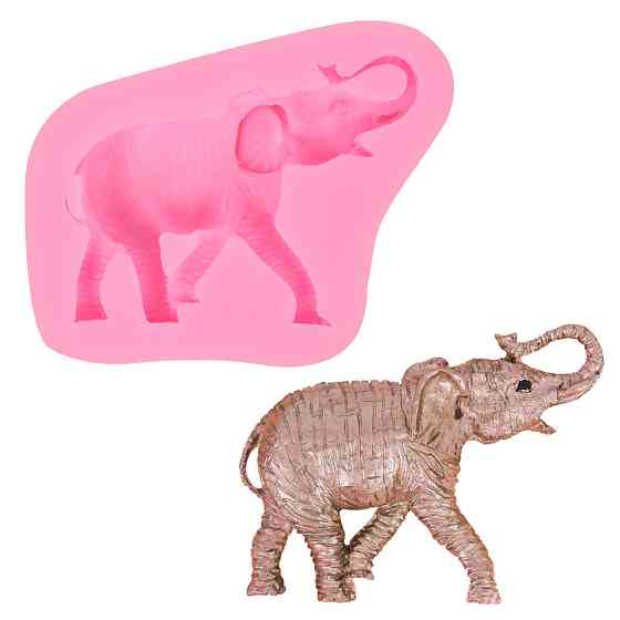 Силиконовая форма Слон 78 на 62 мм розовый Киев