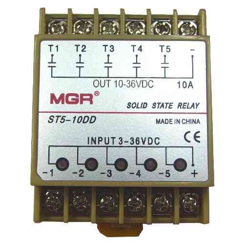 5-канальное твердотельное реле SSR ST5-10DD 10А DC-DC для управления нагревательными элементами Киев