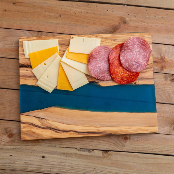 Разделочная доска для кухни из бамбука, доска на кухню для разделки с узором морской волны бамбуковая 40 х 30 см Каменец-Подольский