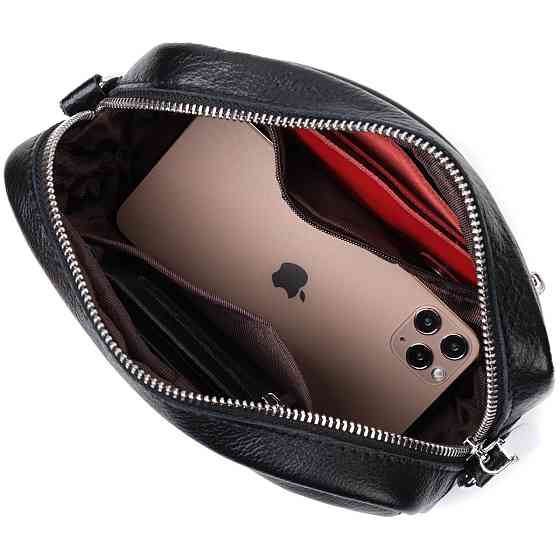 Женская сумка из натуральной мягкой кожи Vintage 22436 Черная Киев