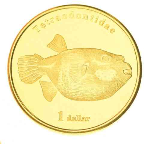 Муреа 1 доллар 2021 UNC Рыба - Иглобрюхая Полтава