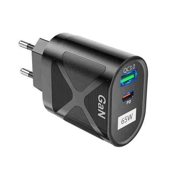 Зарядка швидка GaN 65Вт USB Type-C PD QC AC Prof BK389 Киев