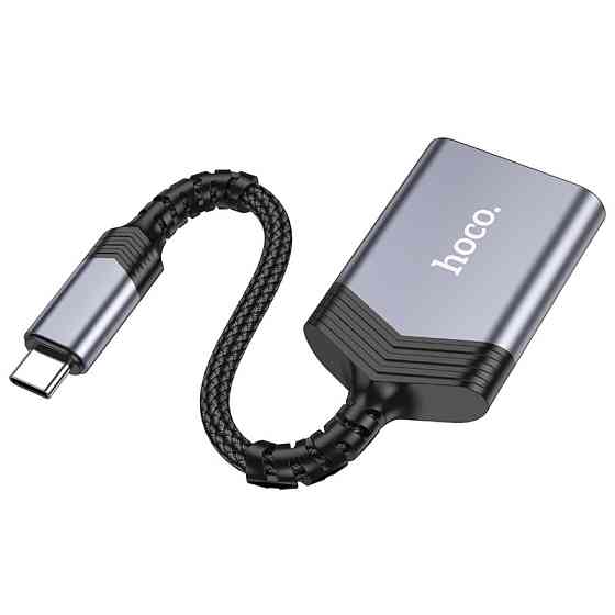 Кардридер HOCO UA25 2-in-1 card reader Type-C Metal Gray Одеса