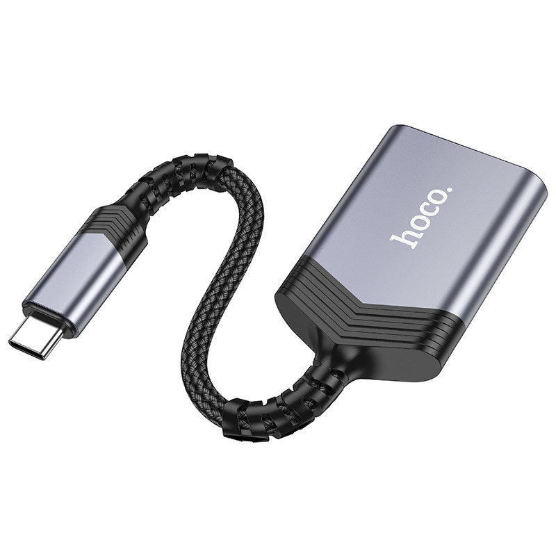 Кардридер HOCO UA25 2-in-1 card reader Type-C Metal Gray Одеса - фото 3