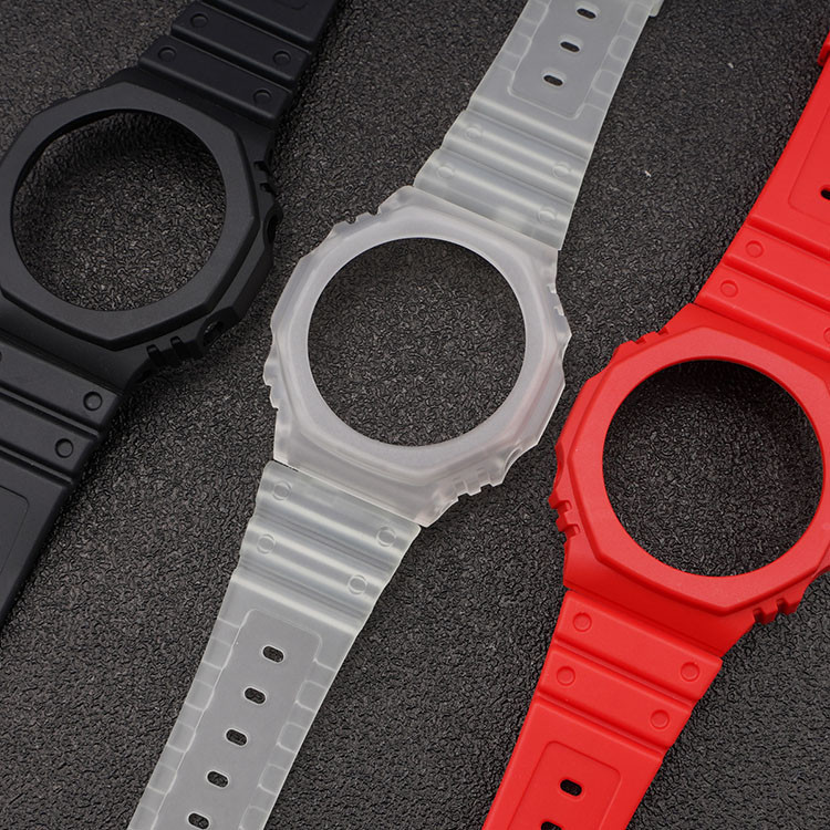 Ремешок + безель (рант) для Casio G-Shock GA-2100/GA-2110 Red Black SBR Київ - фото 3