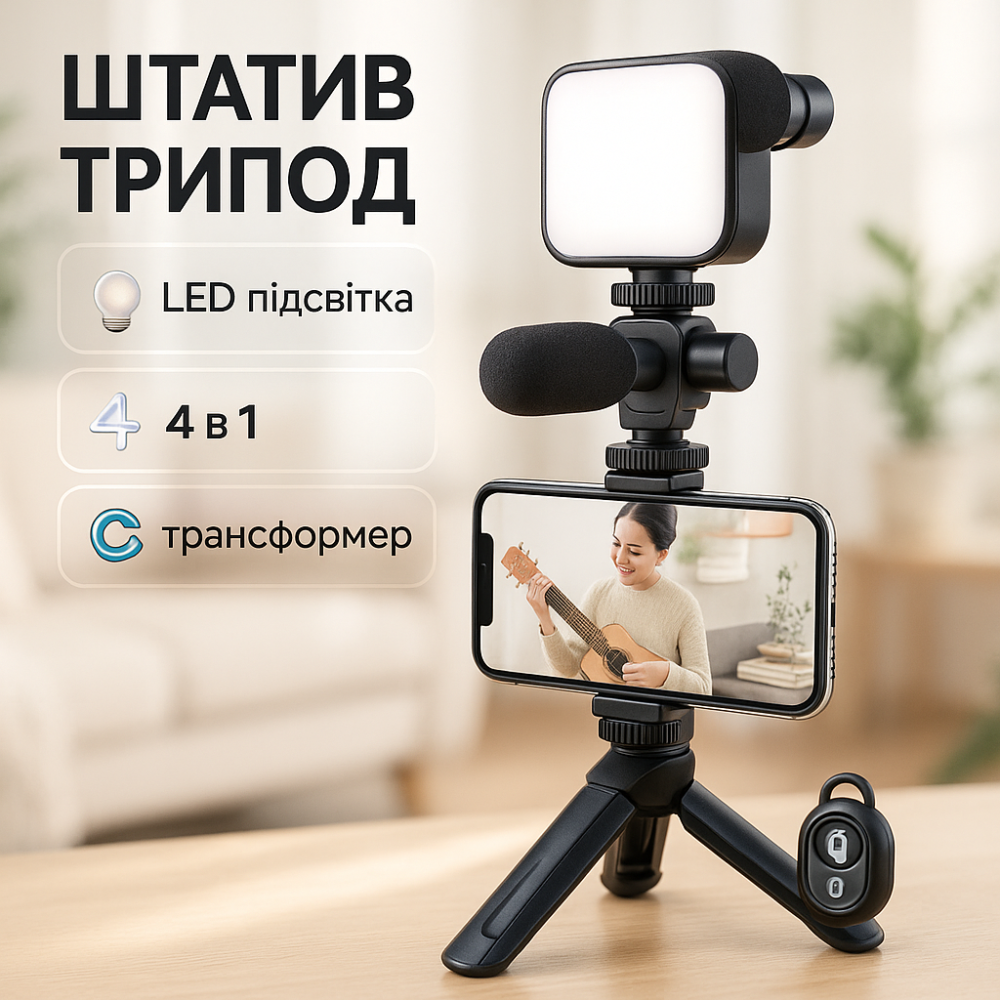 Селфи лампы, Наборы для блогеров и влогеров, Кольцевой свет с поддержкой для смартфона PM-70 Киев - изображение 11