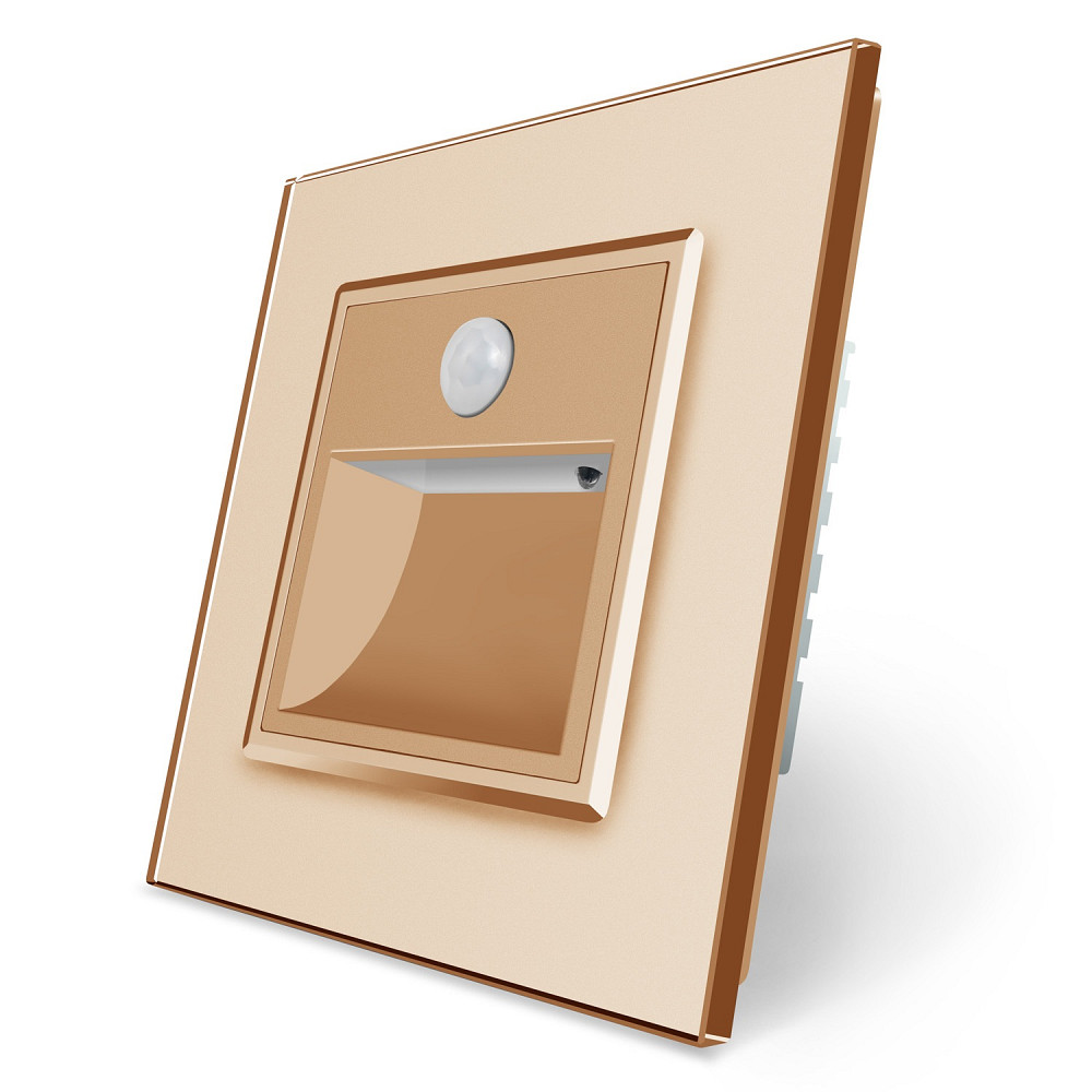 Cвітильник автоматичний для сходів підлоги датчик руху темряви, золотий, 2700K, 220В, 0.35Вт, огляд 120°, затримка 40с, дальність 4м LIVOLO (VL-C7FCL- Коломия - фото 8