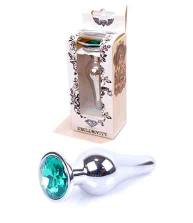 Анальна пробка - Jewellery Silver BUTT PLUG- Green Sex Aura Київ