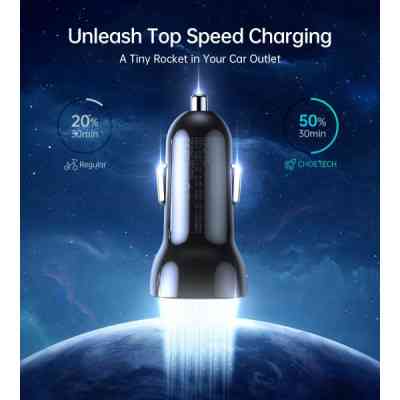 Зарядний пристрій Choetech car 2хUSB-C 40W PD black (TC0008-BK) Вінниця