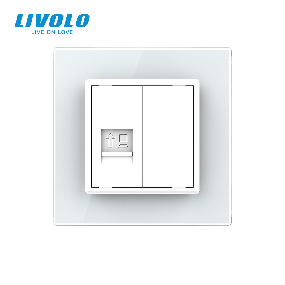 LIVOLO Розетка комп'ютерна RJ-45 Livolo білий скло (VL-C791C-11) Коломия - фото 2