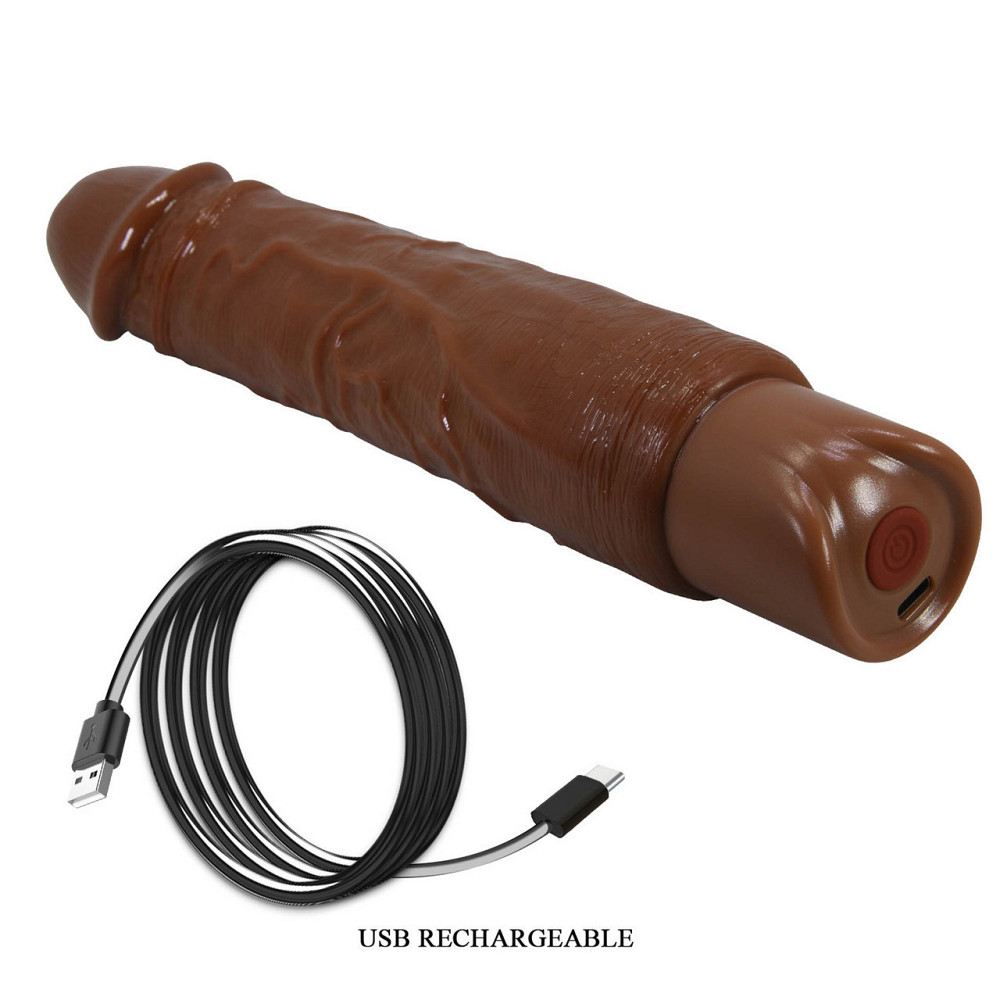 Реалістичний вібратор, що перезаряджається Pretty Love - Rufus Realistic Vibrating Dildo Brown, BW-500082-1 Sex Aura Київ - фото 10