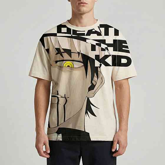 Футболка чоловіча з принтом аніме Аніме Соул Еатер Деатх оверсайз (S/M/L) Черний Дніпро