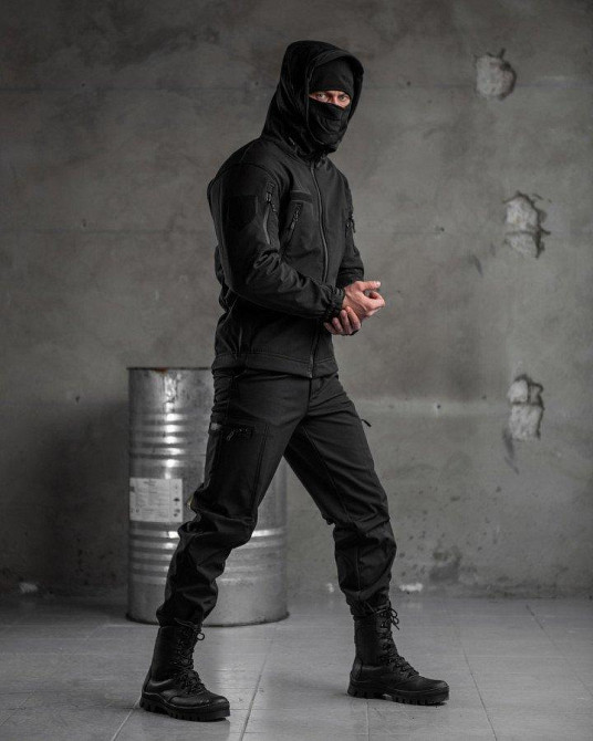 Тактичний костюм SoftShell Police black ВТ7623 Одеса - фото 12