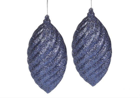 Набір ялинкових прикрас 2шт темно-синій глітер БОНА ДИ Житомир