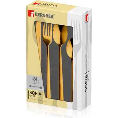 Набір столових приборів Bergner Sofia gold 24 предмета (BG-45143-GD) Вінниця
