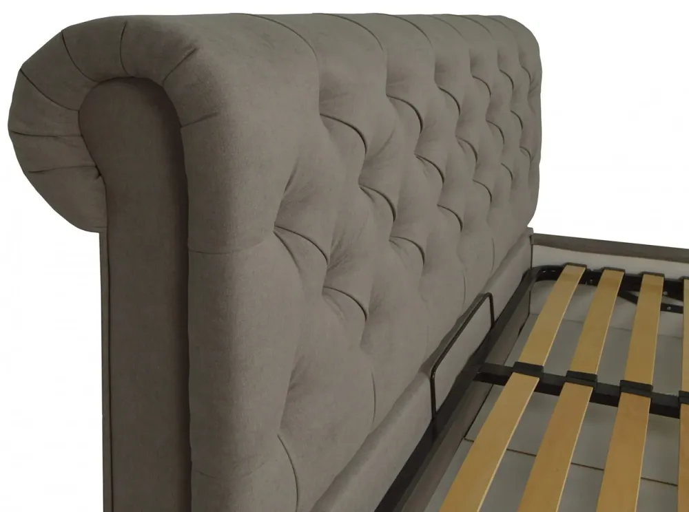 Кровать London Comfort 140 х 190 см Fibril 12 C1 С подъемным механизмом и нишей для белья Серый Киев - изображение 3