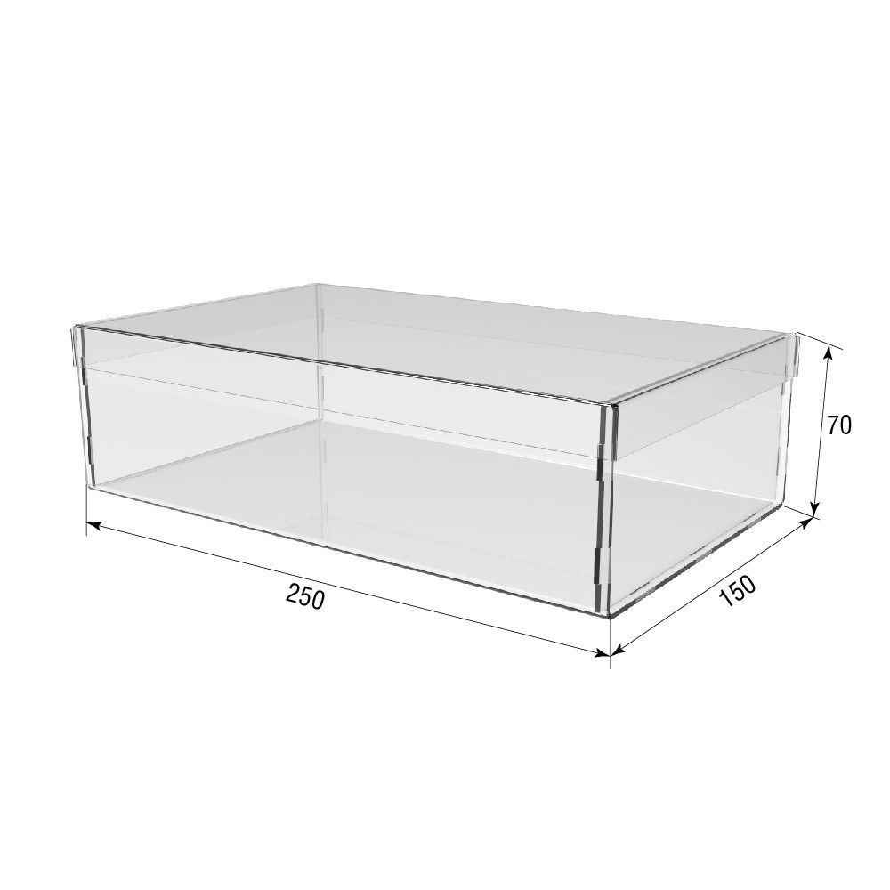 Коробка акриловая EKOSTAR 250х150х70 с крышкой Киев - изображение 3
