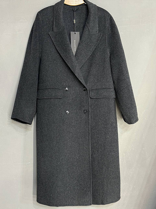 Пальто жіноче Lady Yep 85098 довге оверсайз вовняне двобортне темно сіре, темно-сірий, M Київ - фото 12