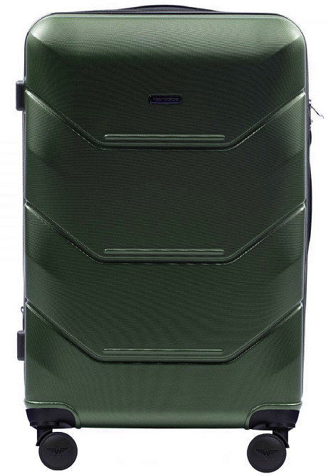 Валіза пластикова WINGS 148 середня 65 см темно-зелена Київ - фото 2