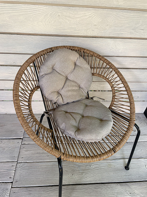 Подушка для стільців (38x38х5 см) кругла Decorator Мальмо колір бежевий 84-041 Київ - фото 4