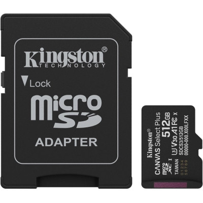 Карта пам'яті Kingston 512GB microSDXC class 10 UHS-I U3 V30 A1 Canvas Select Plus (SDCS3/512GB) Вінниця - фото 1